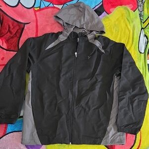 🫶2 for$30 Men's Large Black and Gray Hooded Jacket